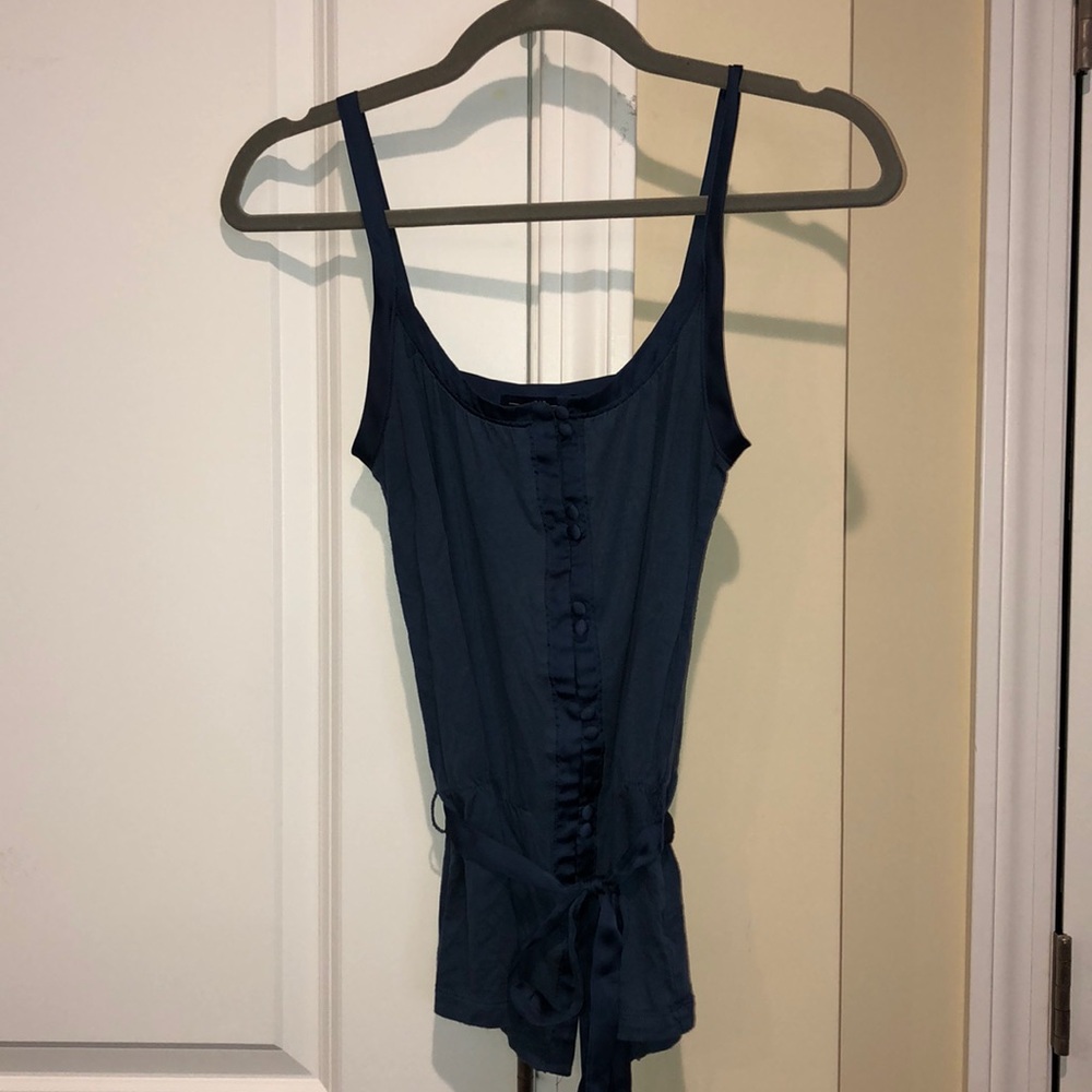 gap tank top with silk tie and buttons